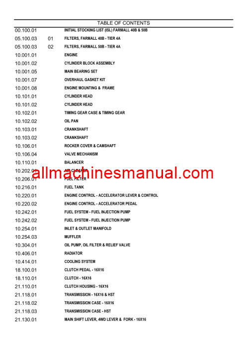 Download Case IH 40B, 50B, Farmall® 40B, Farmall® 50B Tractor Parts Manual 84481808