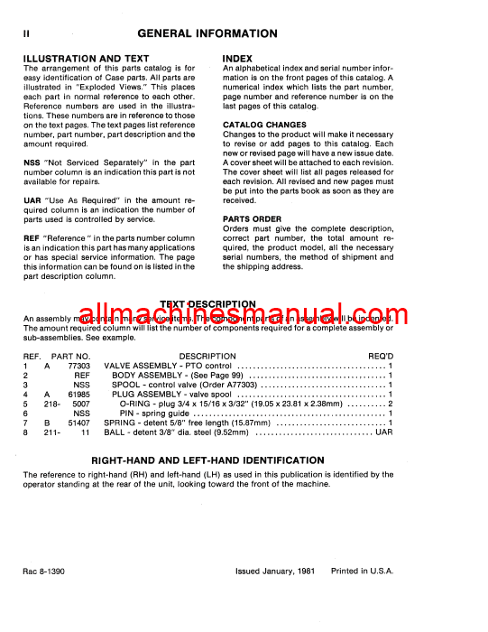 Download Case IH 885, 990, 995, 1210, 1410, 1412, 3800, 4600 Tractor Parts Manual 8-1390