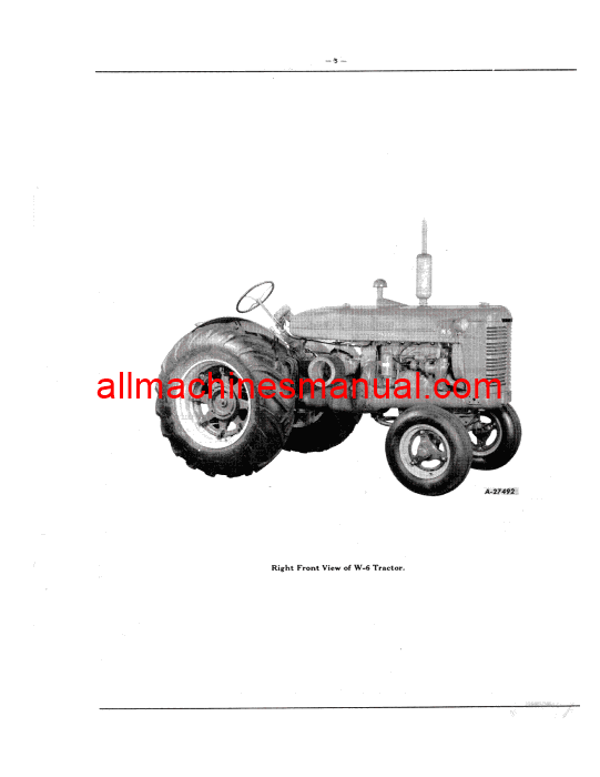 Download Case IH McCormick - IH W-6, WD-6, 0-6, OS-6, ODS-6 Tractor Parts Manual TC-33D