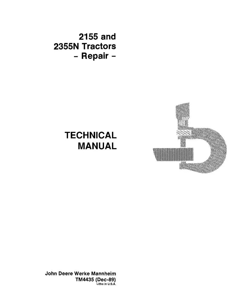John Deere 2155 and 2355N Tractor Service Repair Manual (TM4435)