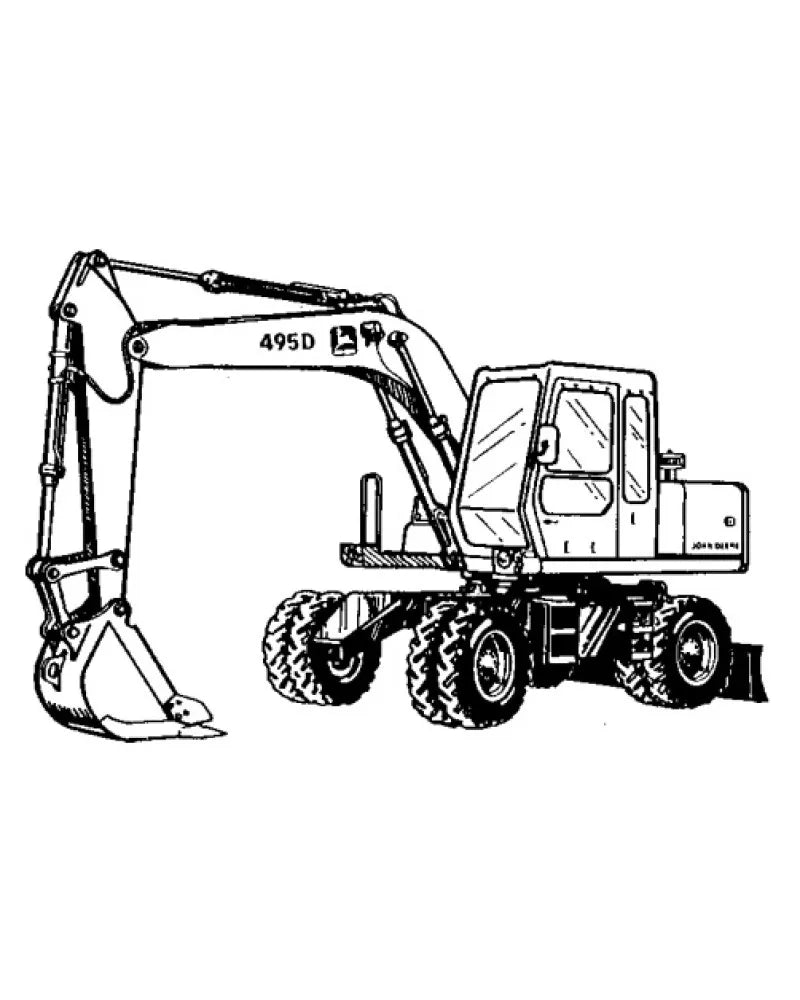 John Deere 495D Wheeled Excavators Operation and Test Manual (TM1456)