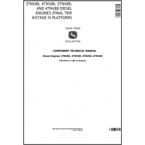 John Deere Yanmar 3TNV86 4TNV86 3TNV88 4TNV88 Diesel Engines Pdf Service Repair Manual CTM120419-2