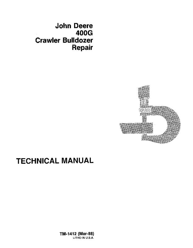 Repair Manual - John Deere 400G Crawler Dozer (TM1412)