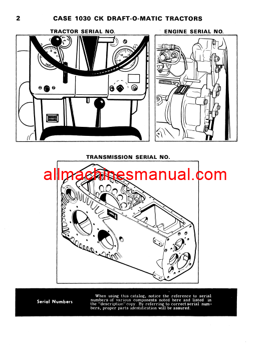 Download Case IH 1030 Tractor Parts Manual D964