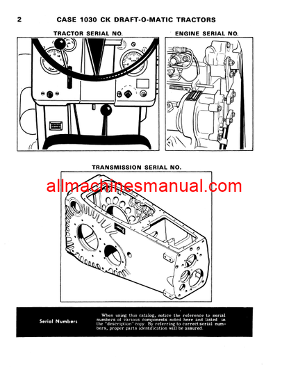 Download Case IH 1030 Tractor Parts Manual D964