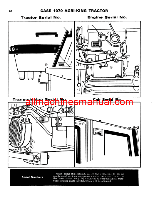 Download Case IH 1070 Tractor Parts Manual C1173