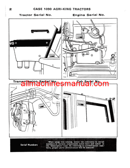 Download Case IH 1090 Tractor Parts Manual 1225