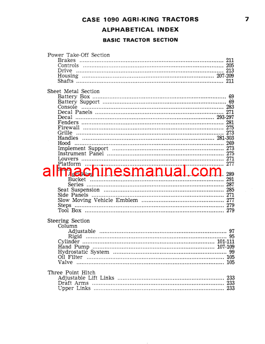 Download Case IH 1090 Tractor Parts Manual 1225