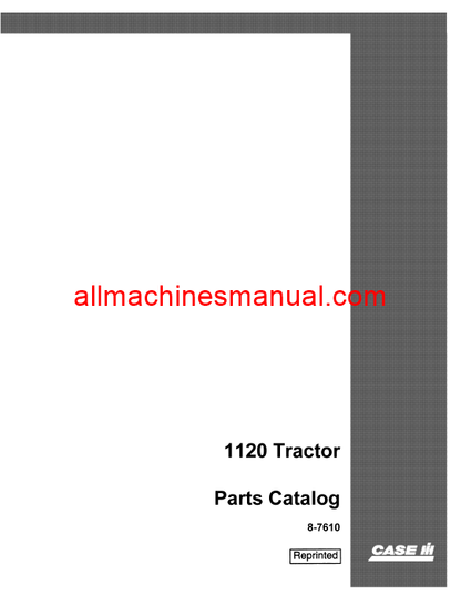 Download Case IH 1120 Tractor Parts Manual 8-7610