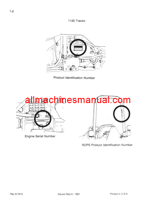 Download Case IH 1120 Tractor Parts Manual 8-7610