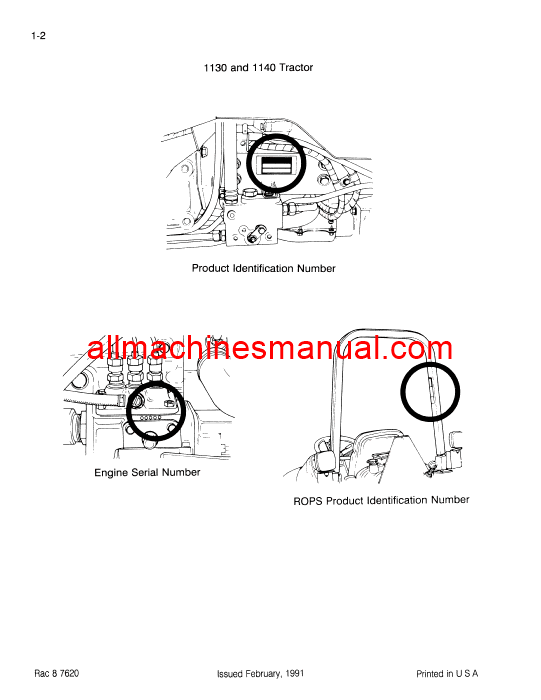 Download Case IH 1130, 1140 Tractor Parts Manual 8-7620