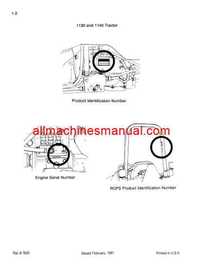 Download Case IH 1130, 1140 Tractor Parts Manual 8-7620