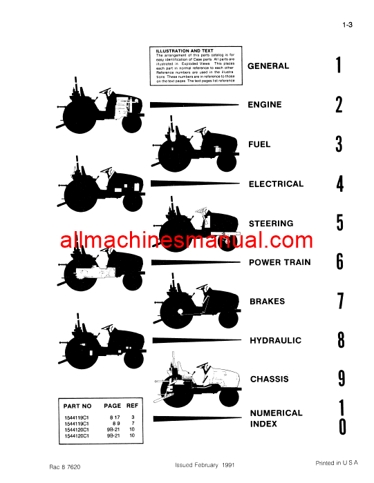 Download Case IH 1130, 1140 Tractor Parts Manual 8-7620