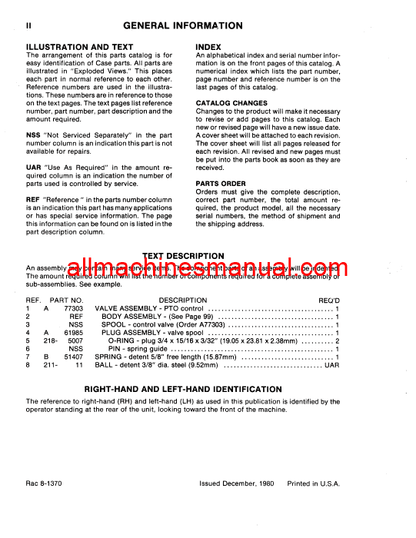 Download Case IH 1190, 1290, 1490, 1690 Tractor Parts Manual 8-1370