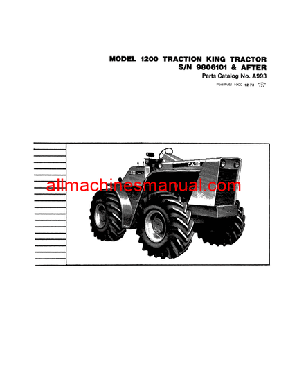 Download Case IH 1200 Traction King Tractor Parts Manual A993