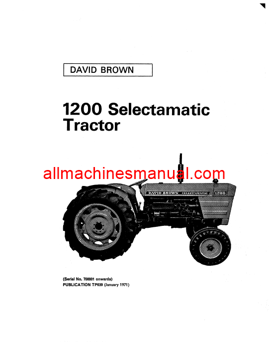 Download Case IH 1200 Tractor Parts Manual TP639