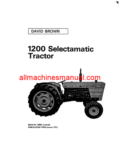 Download Case IH 1200 Tractor Parts Manual TP639