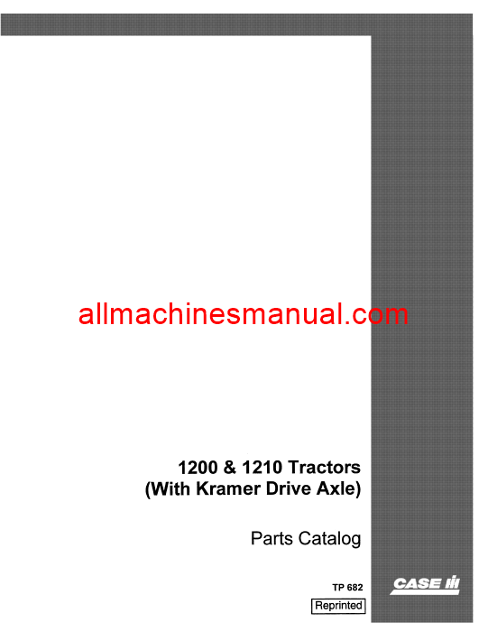 Download Case IH 1200, 1210, 1212 Tractor Parts Manual TP682