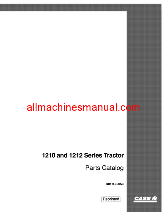 Download Case IH 1210, 1212 Tractor Parts Manual 9-39053