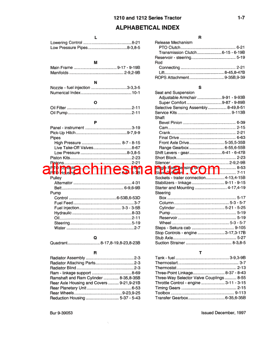 Download Case IH 1210, 1212 Tractor Parts Manual 9-39053