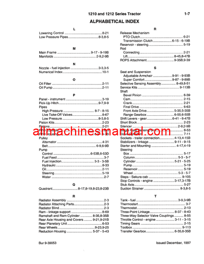 Download Case IH 1210, 1212 Tractor Parts Manual 9-39053