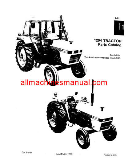 Download Case IH 1294 Tractor Parts Manual 8-2194