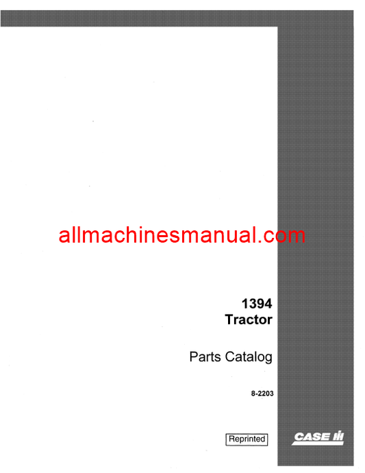 Download Case IH 1394 Tractor Parts Manual 8-2203