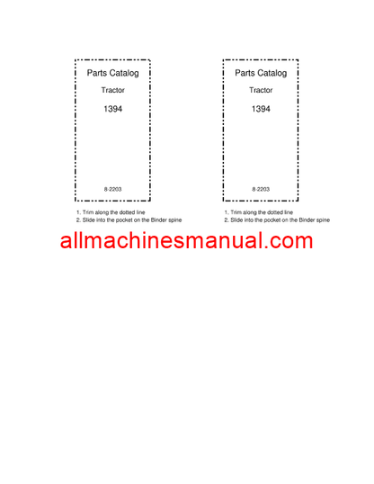 Download Case IH 1394 Tractor Parts Manual 8-2203