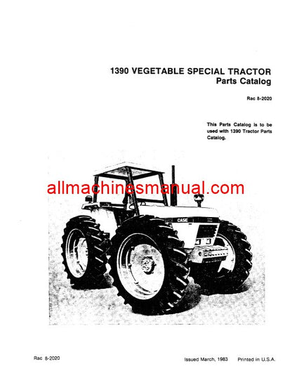 Download Case IH 1390 Tractor Parts Manual 8-2020