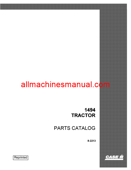 Download Case IH 1494 Tractor Parts Manual 8-2213