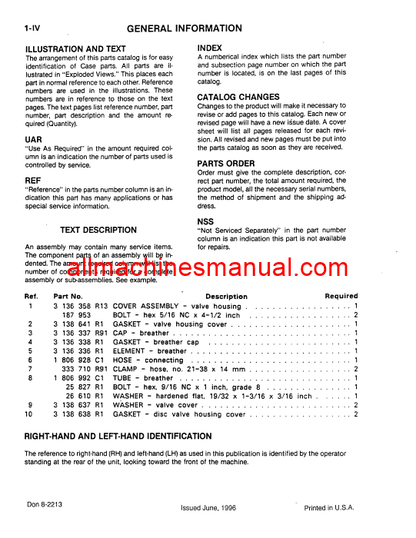 Download Case IH 1494 Tractor Parts Manual 8-2213