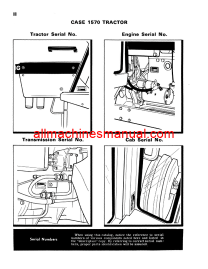 Case IH 1570 and Spirit of `76 Tractor Parts Manual Download