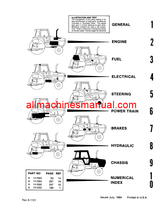 Case IH 2090 Tractor Pdf Parts Manual 8-1121