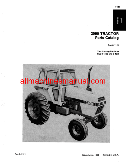 Case IH 2090 Tractor Pdf Parts Manual 8-1121