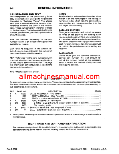 Case IH 2290 Tractor Pdf Parts Manual 8-1132