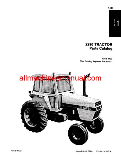 Case IH 2290 Tractor Pdf Parts Manual 8-1132