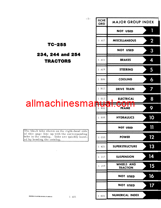 Download Case IH Compact Tractor 220, 222, 442 Parts Manual A1123