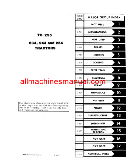 Download Case IH Compact Tractor 220, 222, 442 Parts Manual A1123