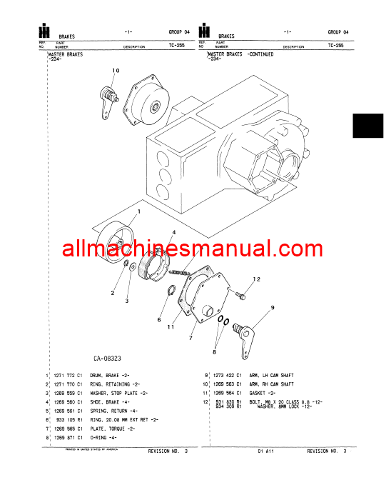 Download Case IH 234, 244, 254 Tractor Parts Manual TC-255