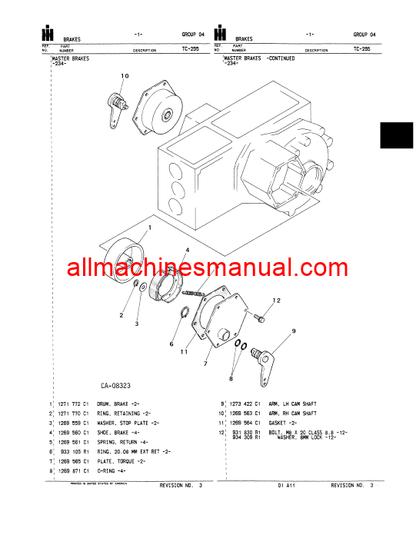 Download Case IH 234, 244, 254 Tractor Parts Manual TC-255