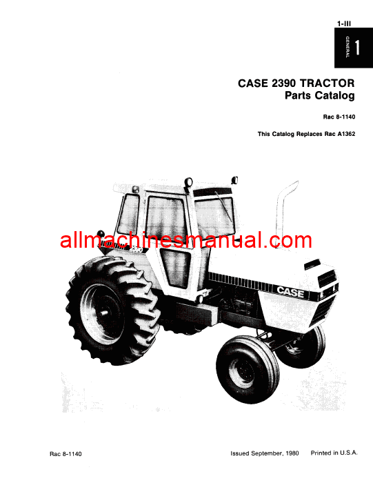 Case IH 2390 Tractor Pdf Parts Manual 8-1140