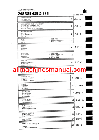 Download Case IH 248, 385,484, 485 Diesel Tractor Parts Manual 1093105R5