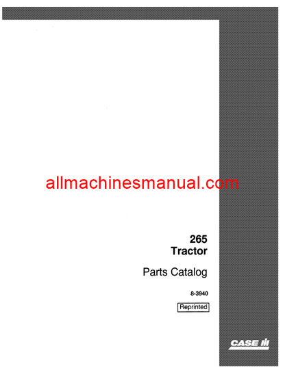 Download Case IH 265 Tractor Parts Manual 8-3940