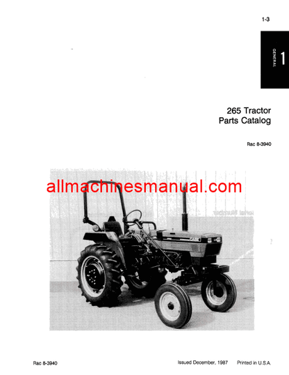 Download Case IH 265 Tractor Parts Manual 8-3940