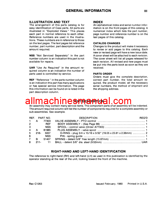 Case IH 2670 Tractor Pdf Parts Manual C1263