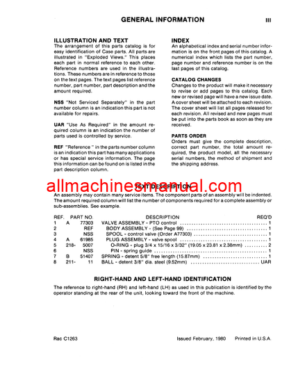 Case IH 2670 Tractor Pdf Parts Manual C1263