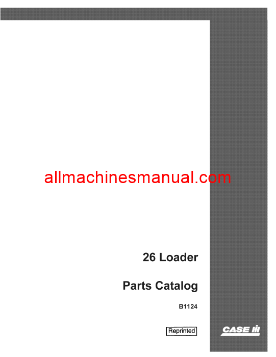 Download Case IH 26 Loader Tractor Parts Manual B1124