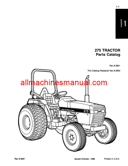 Download Case IH 275 Tractor Parts Manual 8-3951