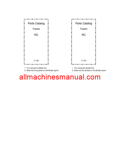 Download Case IH 284 Tractor Parts Manual C-182