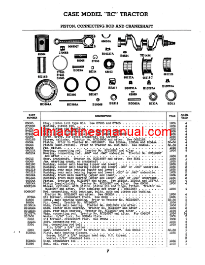 Download Case IH 284 Tractor Parts Manual C-182